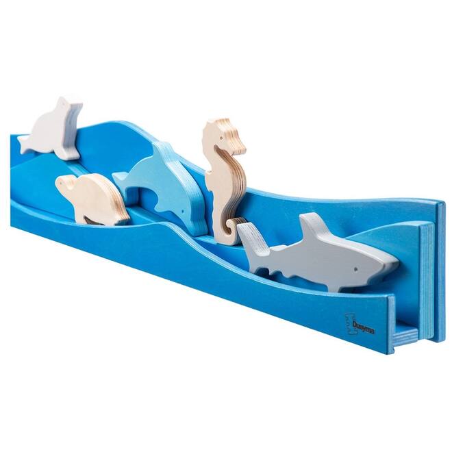 Speellijst water voor aan de muur voor speeldieren, blauw