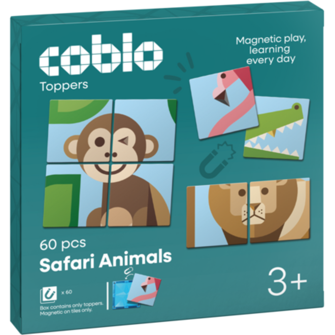 Coblo Toppers Safari Dieren, set van 60 stuks