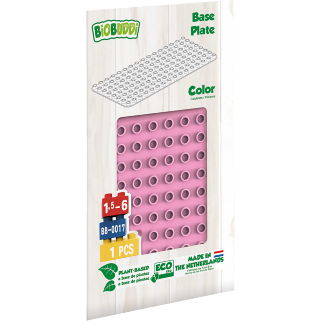 BiOBUDDi Education bouwplaat Flamingo Pink, 25,7 x 12,9 cm