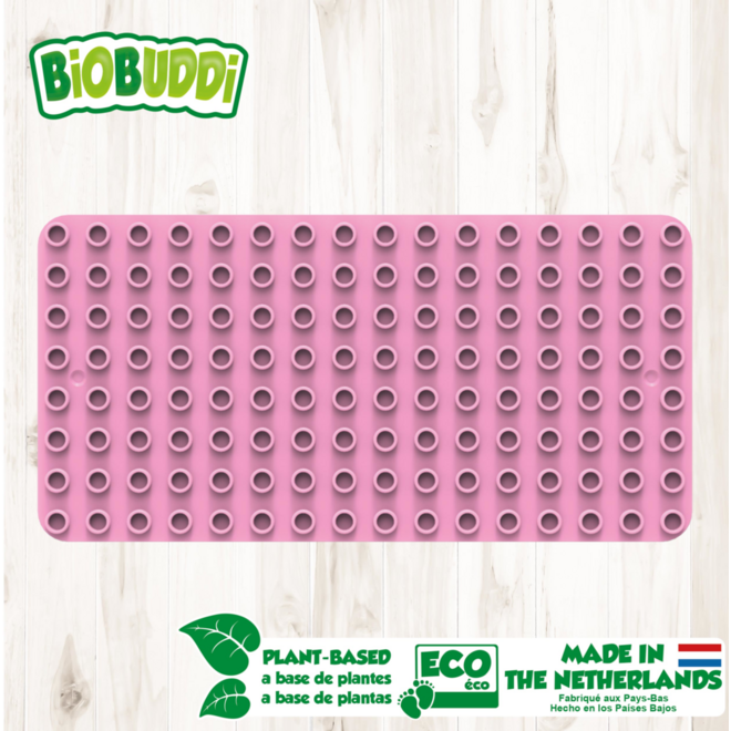 BiOBUDDi Education bouwplaat Flamingo Pink, 25,7 x 12,9 cm