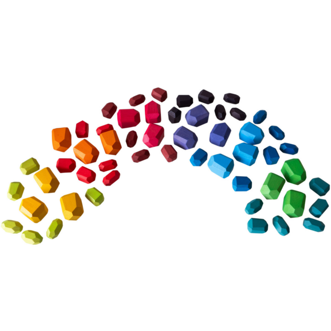 Houten edelstenen regenboog