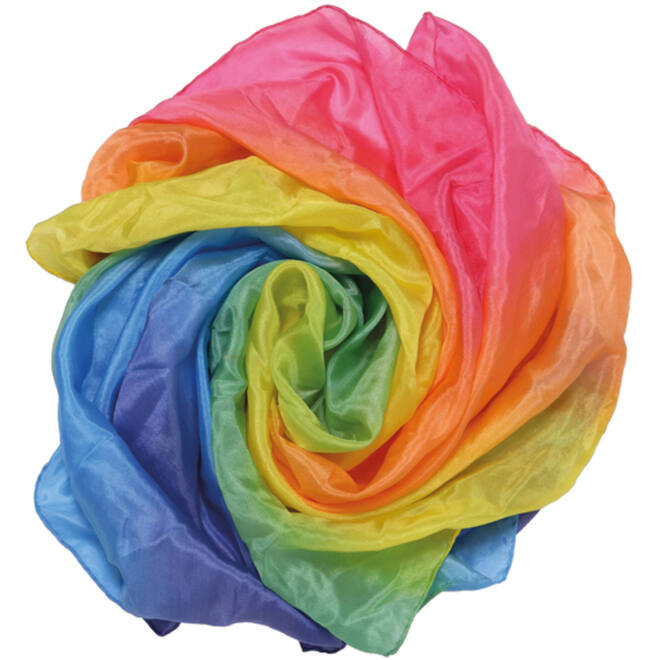 Grimm's - Sarah's Silks - zijden speeldoek regenboog - sjaal, per stuk