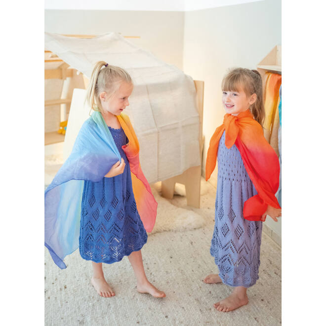 Grimm's - Sarah's Silks - zijden speeldoek regenboog - sjaal, per stuk