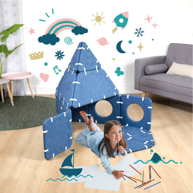 Bouwset educatie inöuqa, Blue Berry, set van 30 stuks