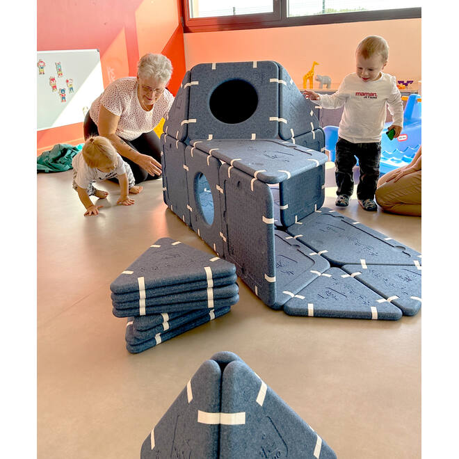 Bouwset educatie inöuqa, Blue Berry, set van 30 stuks