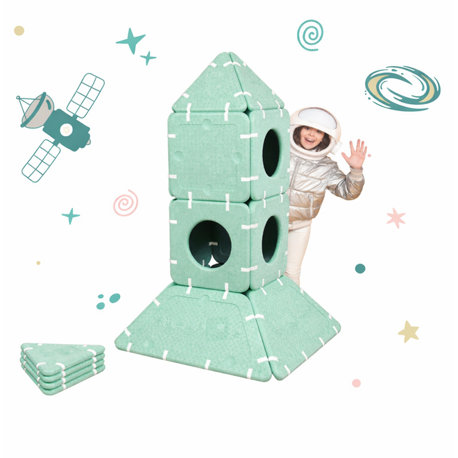 Bouwset educatie inöuqa, Ocean Green, set van 30 stuks