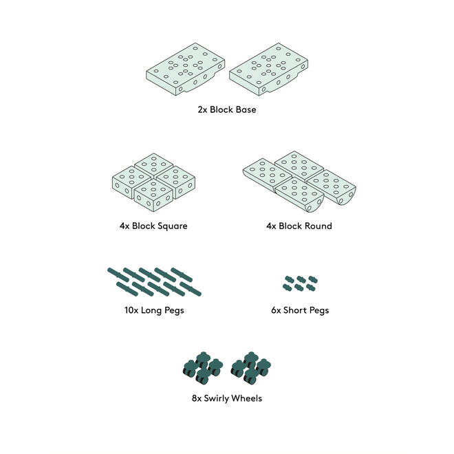MODU Educatieset klein, Ocean Mint / Forest Green