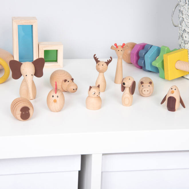 Houten diervriendjes