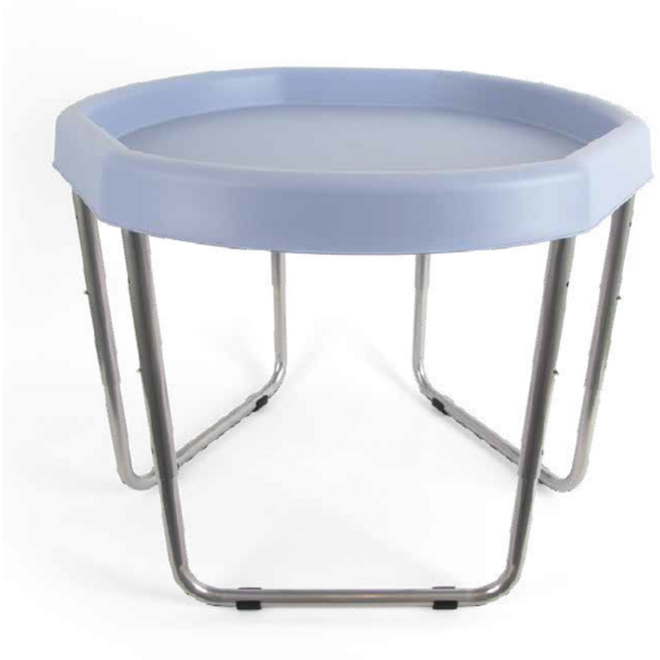Tuff tafel zeshoek | 73 cm met wit frame