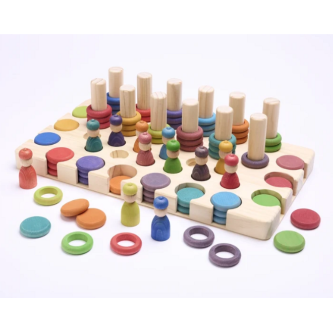 Regenboog ontdekset, loose parts, hout