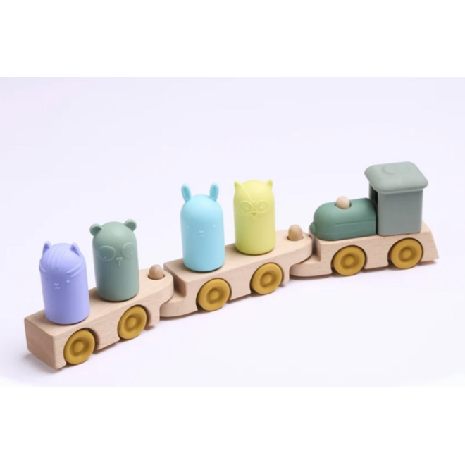Trein, hout met siliconen