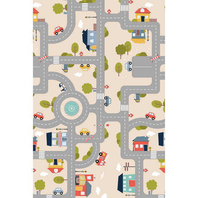 Speelmat verkeer | Beige uitvoering, 150 x 100 cm