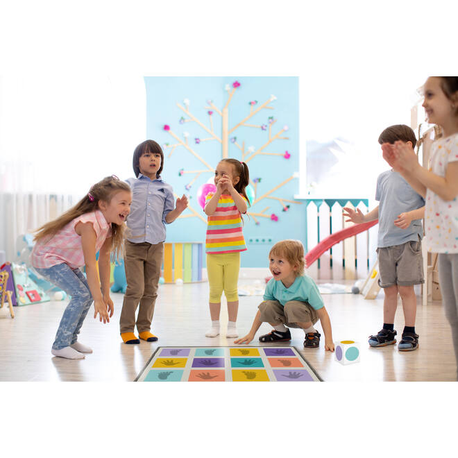 Speelmat twister | handen en voeten, incl. dobbelsteen, 100 x 200 cm