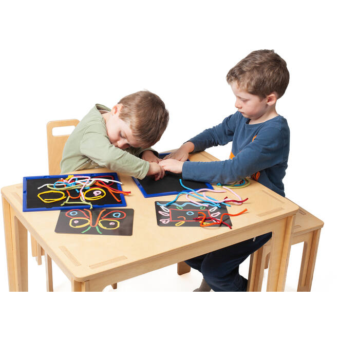 Creatieve borden, set van 4 stuks, inclusief kaarten en draden