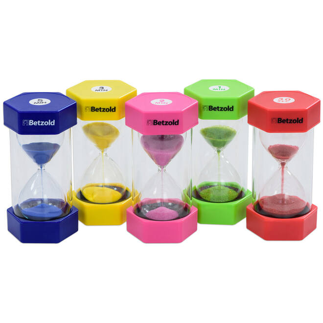 Zandloper groot, assortiment 5 stuks