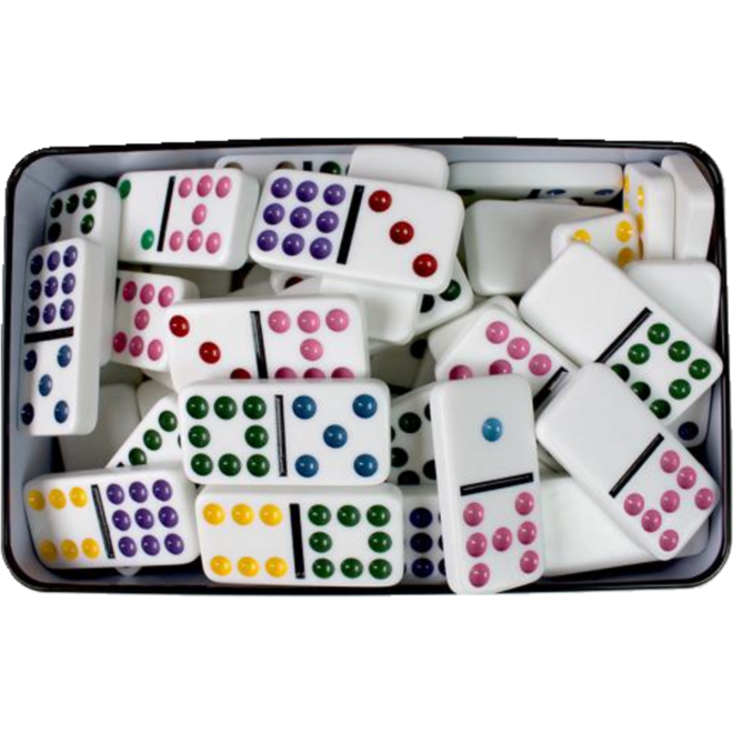 Domino dubbel 9 in blik