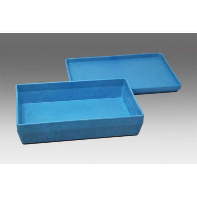 Box met deksel RE-Wood® 25 x 18 x 6 cm - 1,5 l, blauw