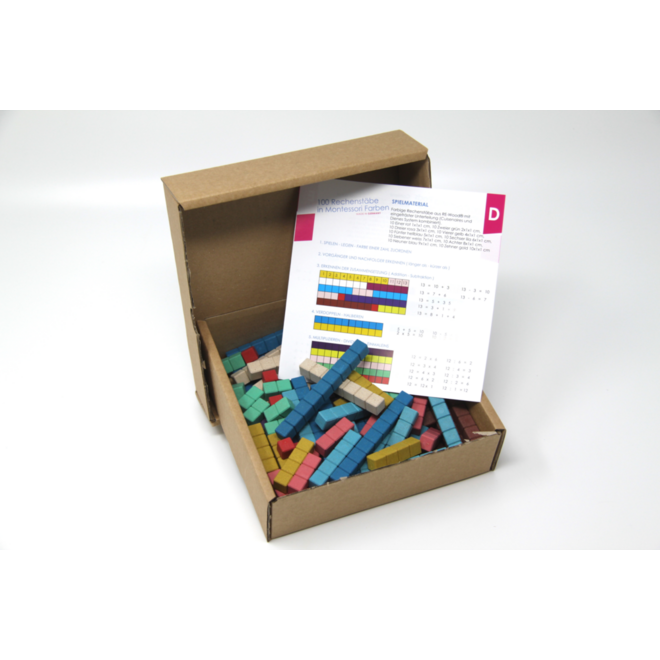 Telstaven in 10 Montessori-kleuren (100 stuks)