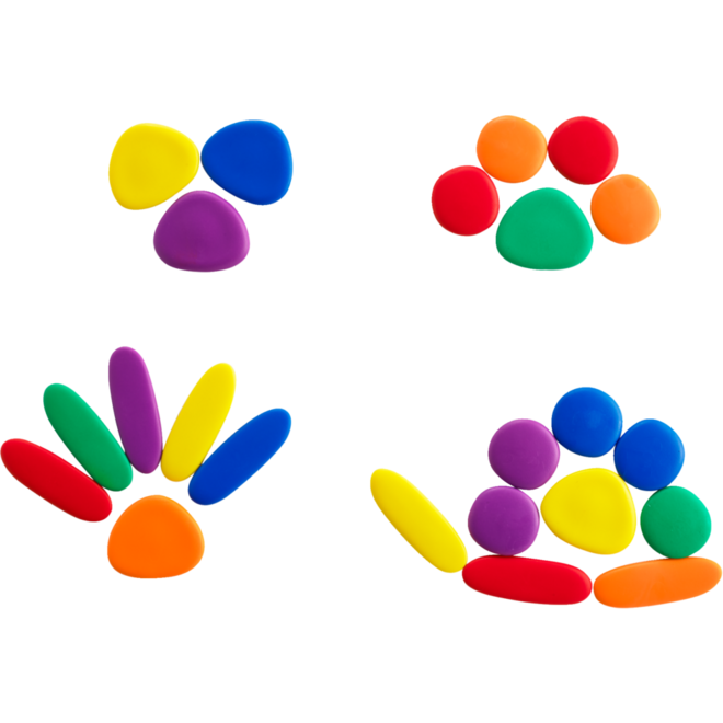 Kiezelstenen Junior in regenboogkleuren, activiteitenset