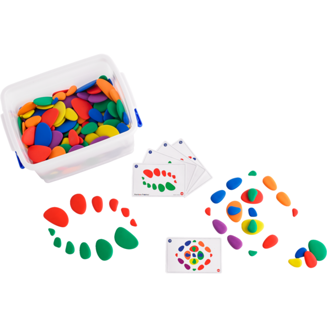 Kiezelstenen in regenboogkleuren klasset