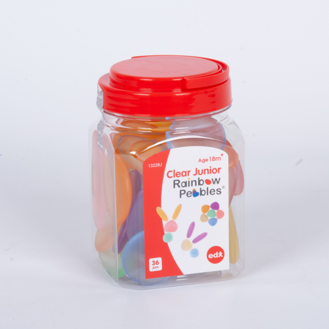 Kiezelstenen Junior in transparante regenboogkleuren