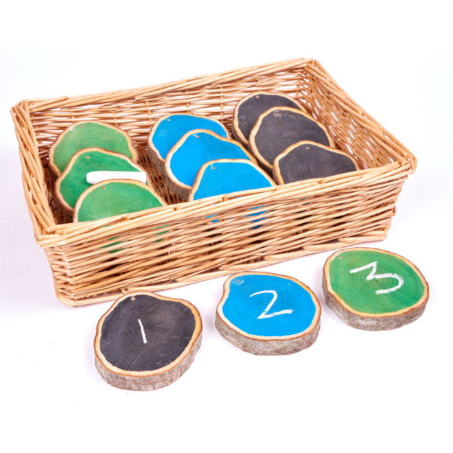 Beschrijfbare houten schijven