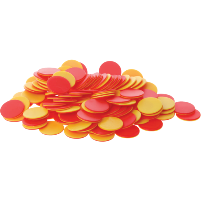 Fiches 2-Kleuren Tellers, 200 stuks geel en rood