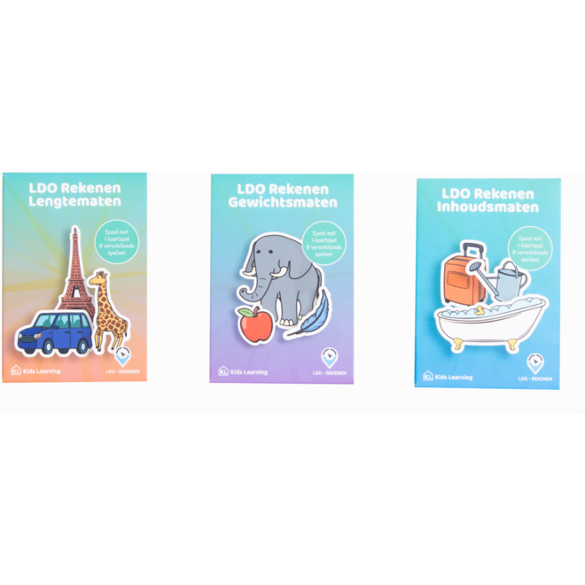 LDO Rekenen – Kaartspel meten – set van 3