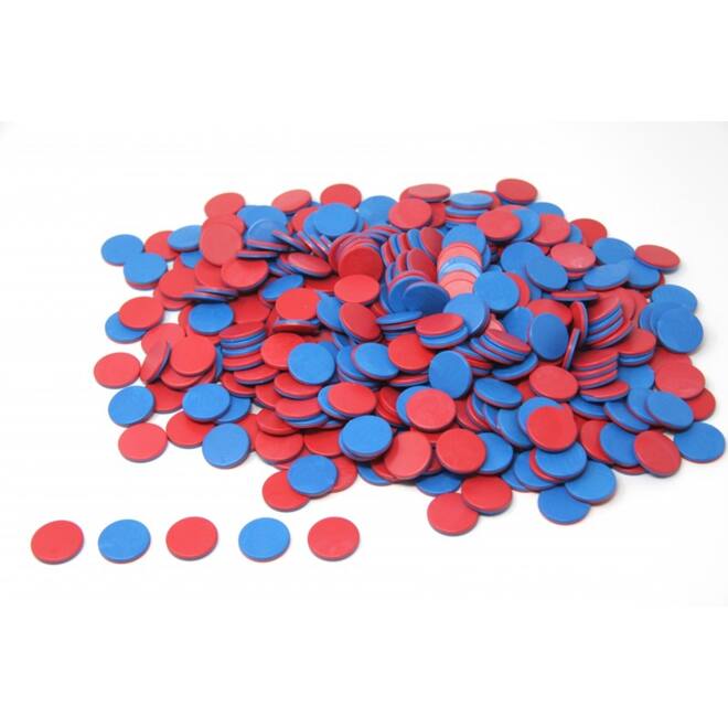 Fiches dubbelzijdig rood/blauw (400 stuks)