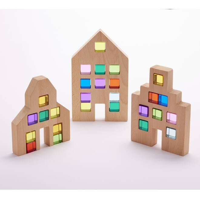 Regenboog Edelstenen Gebouwen - Set van 36
