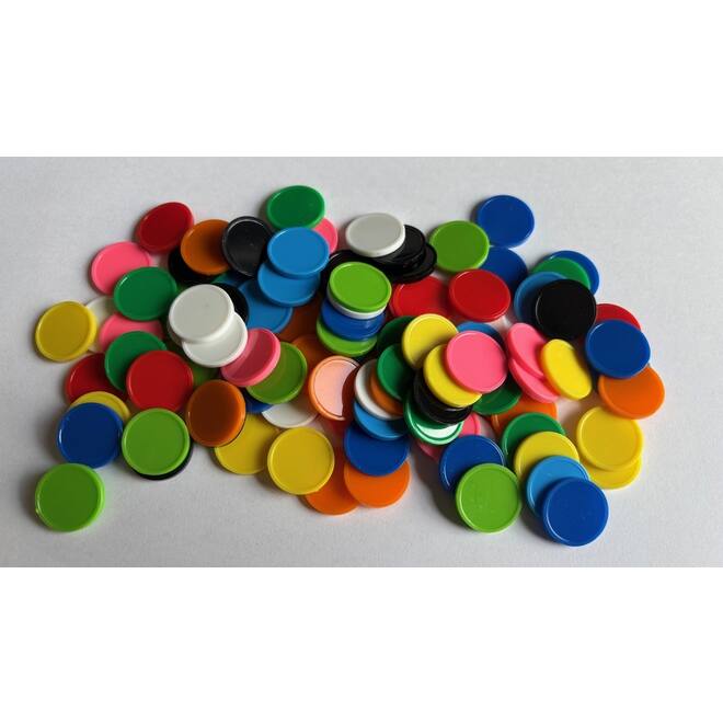 Telschijven 100 stuks, 10 kleuren 20 mm