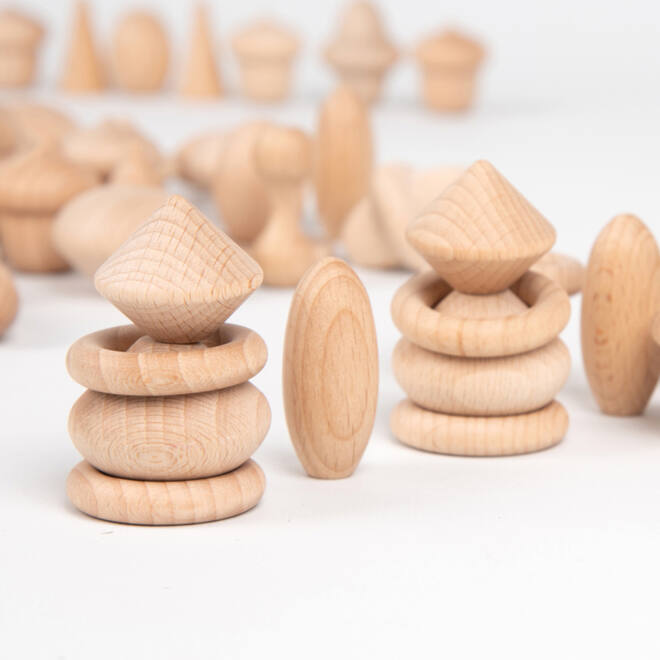 Houten schatten natuurlijke set