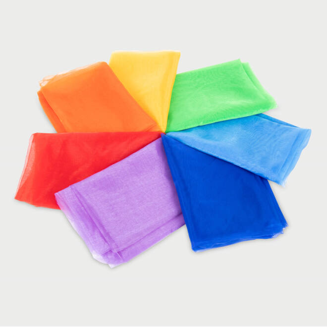 Regenboog organza stof