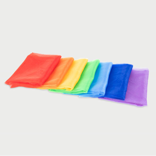 Regenboog organza stof