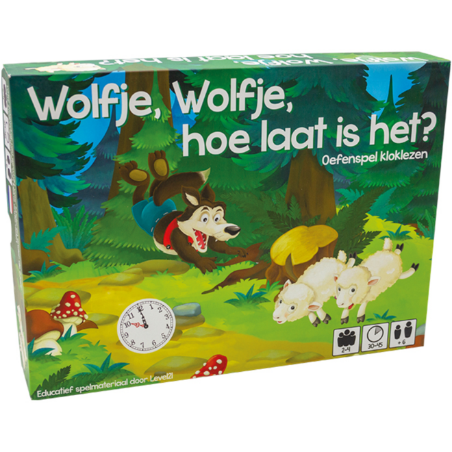 Tijdlezen - Level 21 - Wolfje hoe laat is het? - kloklezen - bordspel