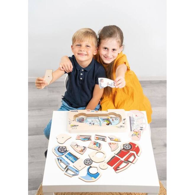 Puzzel in lagen, auto