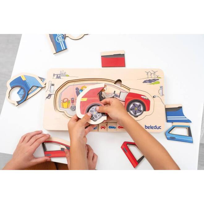 Puzzel in lagen, auto