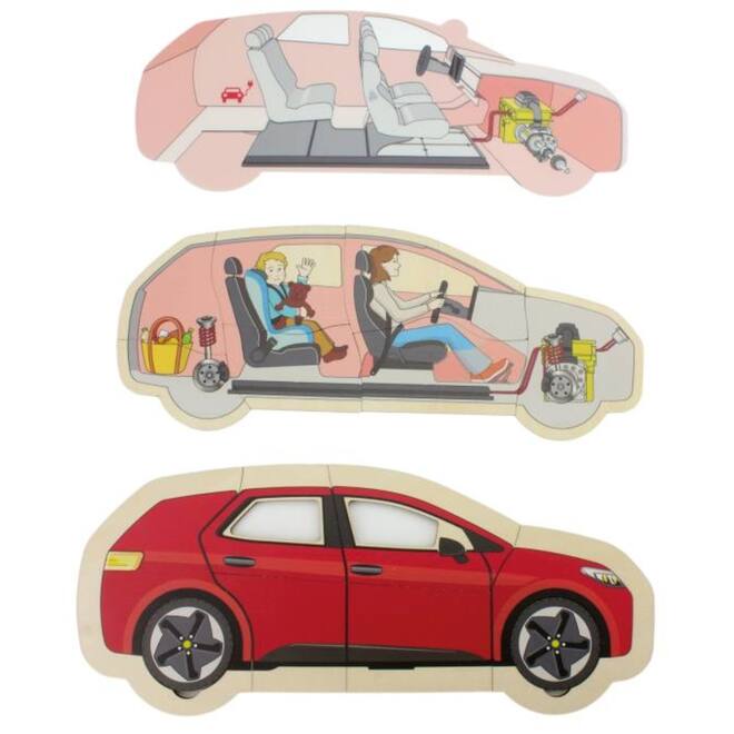 Puzzel in lagen, auto