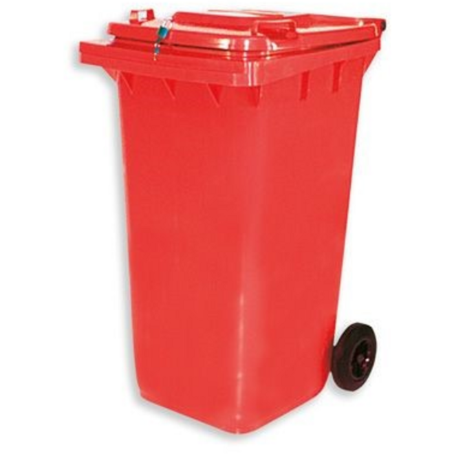 Materiaalcontainer | 240 ltr. | Met slot, kleur rood