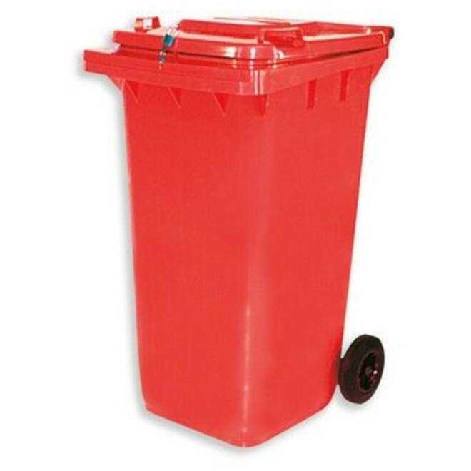 Materiaalcontainer | 240 ltr. | Met slot, kleur rood