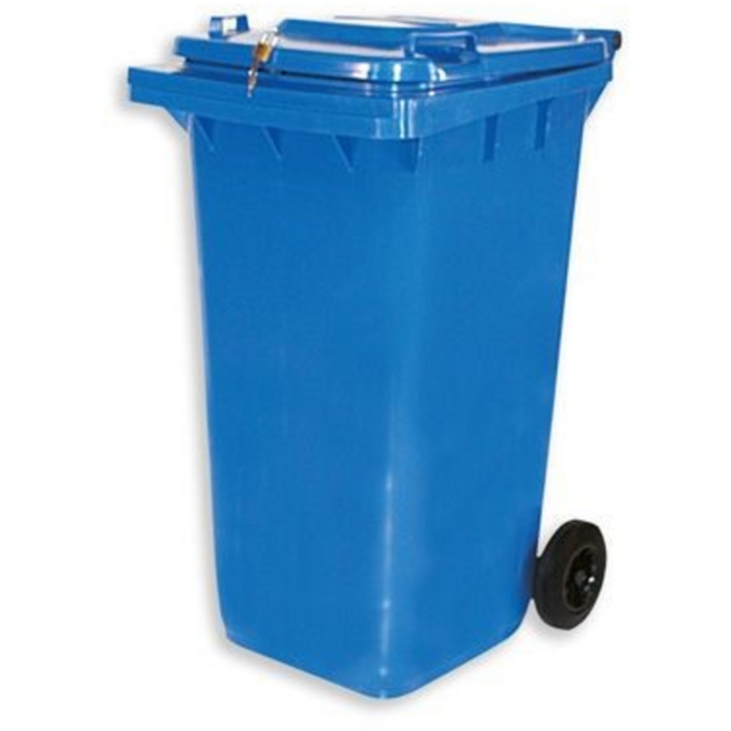 Materiaalcontainer | 240 ltr. | Met slot, kleur blauw
