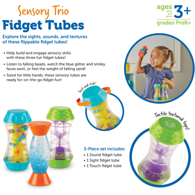 Fidget Tubes, sensory trio
