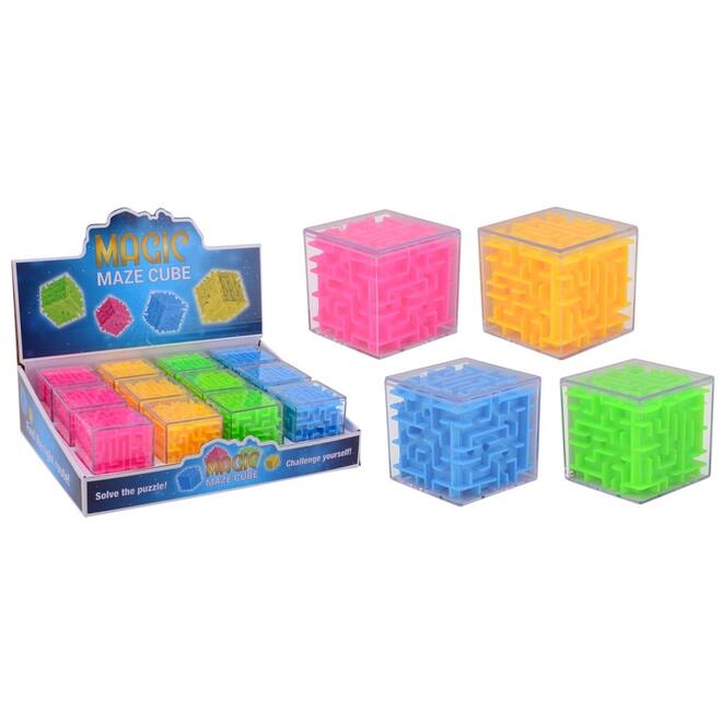 Kubus doolhof, 4 kleuren assorti, 1 stuk