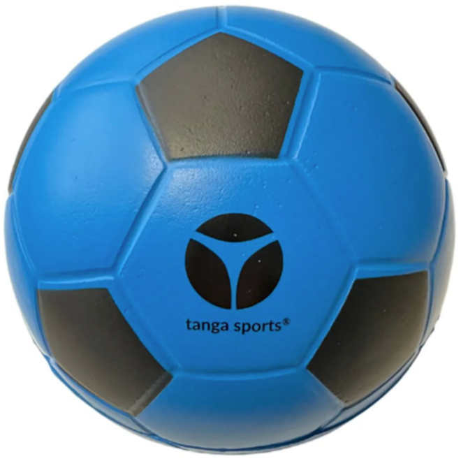 Voetbal | PU superzachte voetbal Ø 15 cm, hoge stuit, zwart/blauw
