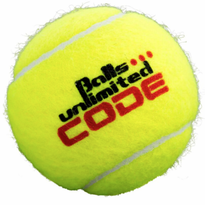 Tennisbal | Balls Unlimited ® CODE RED, bus met 4 ballen