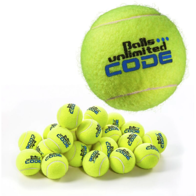 Tennisbal | Balls Unlimited ® 60 stuks in een emmer, Code Blue