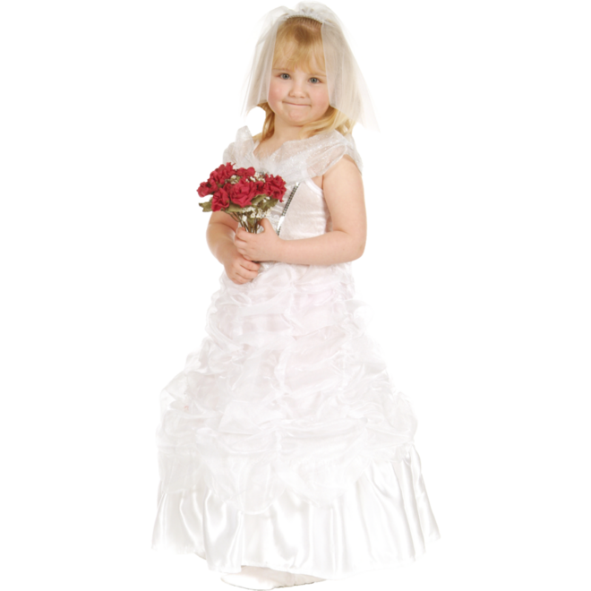 Verkleedkleding bruid, 4-7 jaar