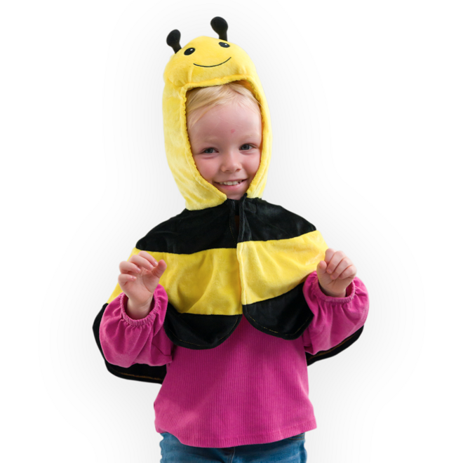 Bosdierencapes, set van 5, Lieveheersbeestje, Das, Vos, Kikker, Hommel