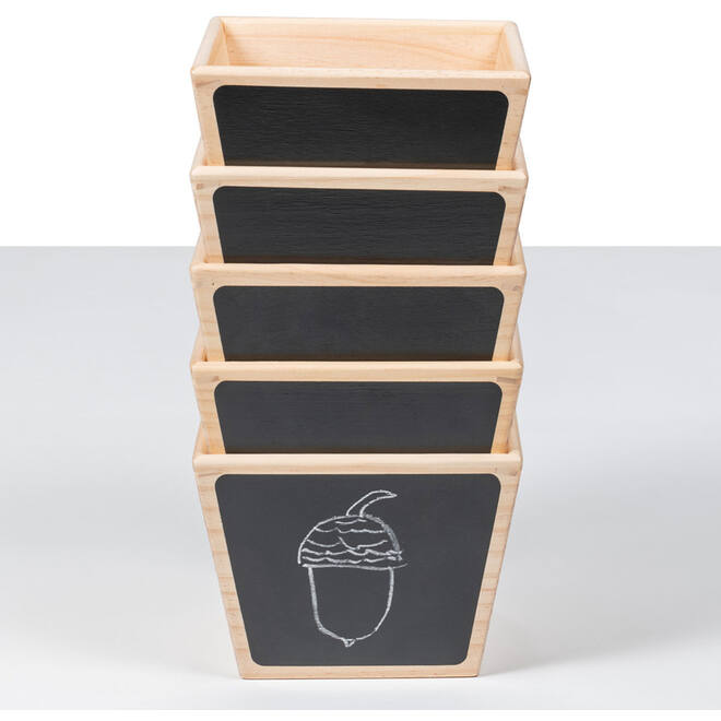 Potten van hout, Set van 5