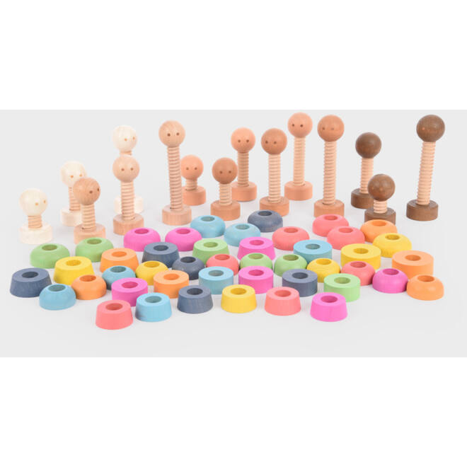 Speelfiguren, regenboog, van hout